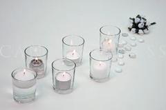 Candle and Clear Glass Votive 2" Diameter x 2 ½" Height · 2/16” Thick