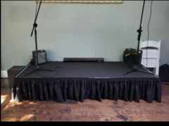 STAGE 3'X8'X16" H WITH BLACK SKIRT-DPR $225