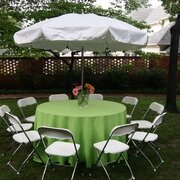 UMBRELLA WHITE WITH BASE AND TABLE $25
