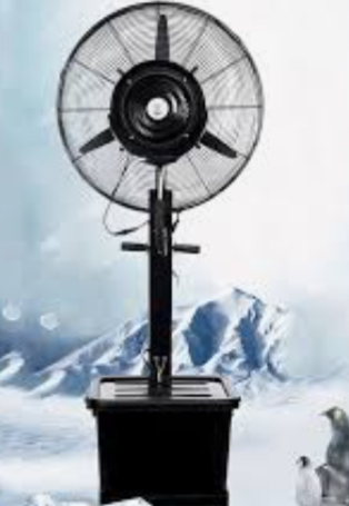 Portable fans with misters 