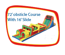72' Obstacle Course with 16' Slide