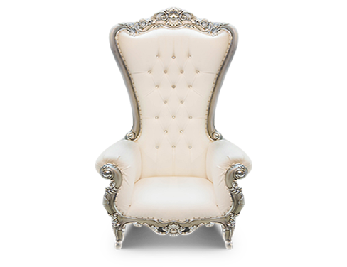 6ft White Leather Throne Chair (ERS Demo Item)