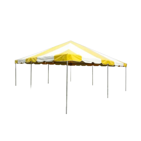 20' x 20' Pole Tent (White/Yellow Stripes)