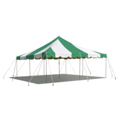 20' x 30' Pole Tent (White/Green Stripes)