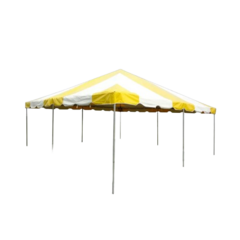 20' x 20' Pole Tent (White/Yellow Stripes)