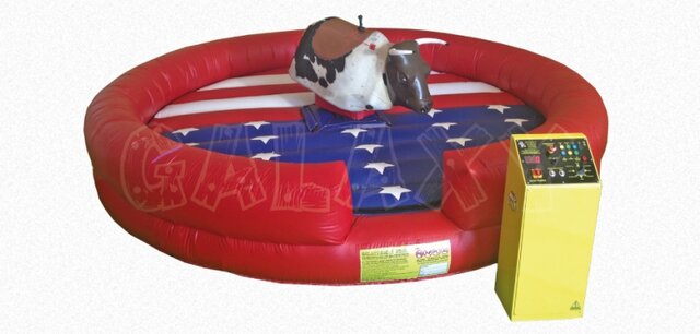 Mechanical Bull - Stars N Strips Round Inflatable