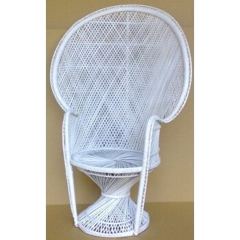 White Wicker Chair - Large