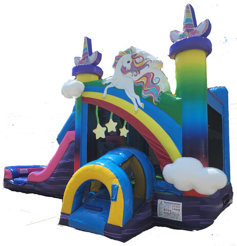 Unicorn Bounce House with Slide Rental