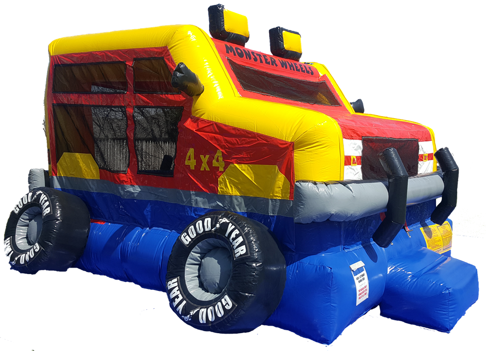 Monster Wheels Bounce House Side