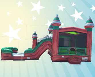 Theme-able Midnight Castle Bounce House with Dual Slide