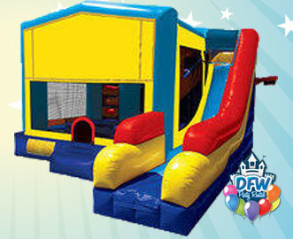 Theme-able Obstacle Bounce House with Slide