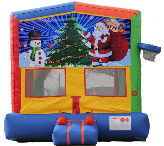 Merry Christmas Bounce House with Hoop