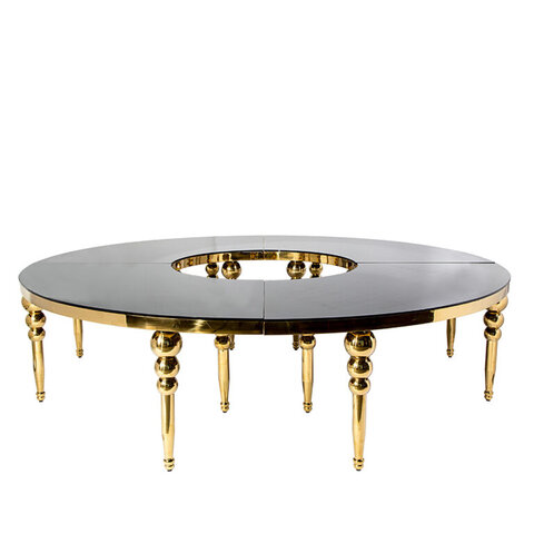 Marion Dining Table - Gold & Dark Mirror Top