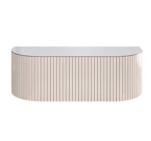 Alvah Sweetheart Table - White (Mirror Glass Top) - New Arrival 