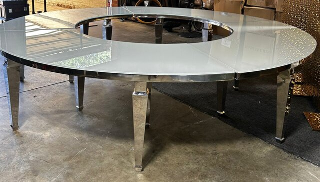 Marion Table with Straight Legs with White Glossy Top 