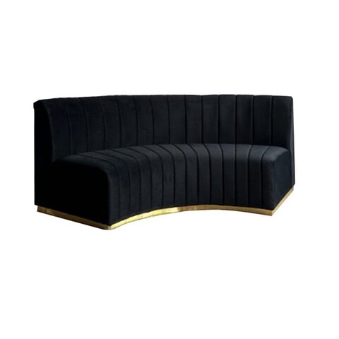 Ruth Curved Sofa - Black - New Arrival 