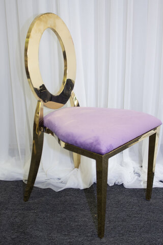 Oz Gold Chair w/Purple Velvet Cushion 