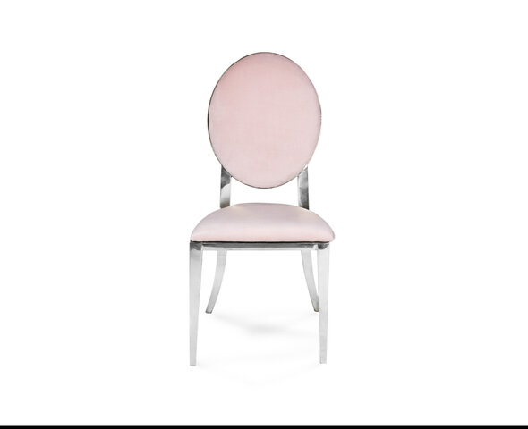 Olivia Chair Silver -Soft Pink (Blush)