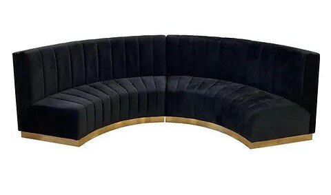 Ruth Curved Sofa - Black (2pc) - New Arrival 