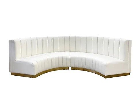 Ruth Curved Sofa - Cream (2pc) - New Arrival 