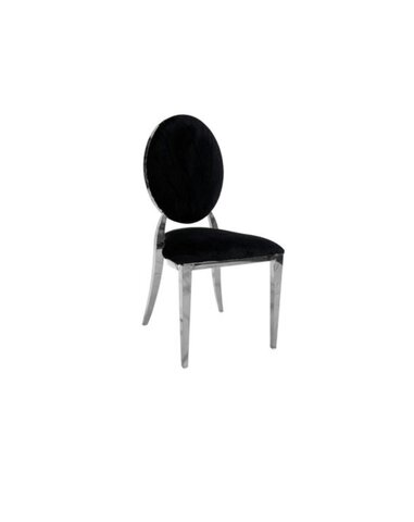Olivia Chrome Chair w/Black Velvet Cushion 