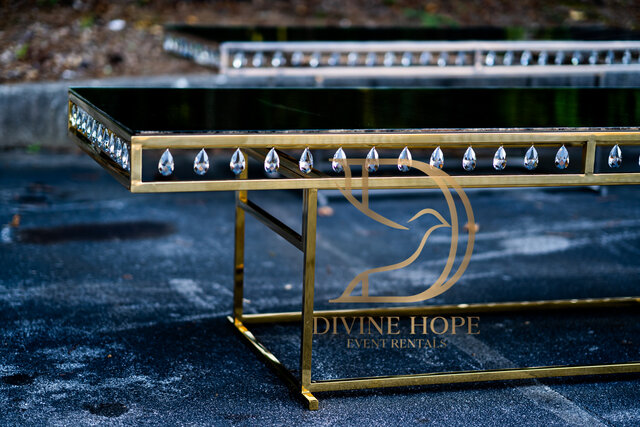 Crystal Estate Table  - Gold/Silver 