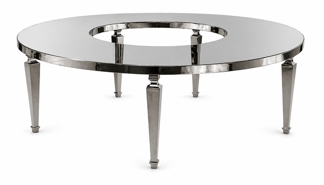 Marion Table with Straight Legs with Dark Mirror Top 