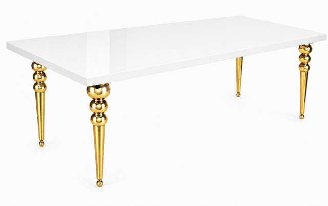 Brooklyn Table (White & Gold Legs)