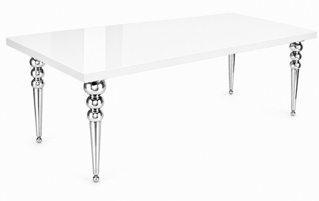 Brooklyn Table (White & Silver Legs) 