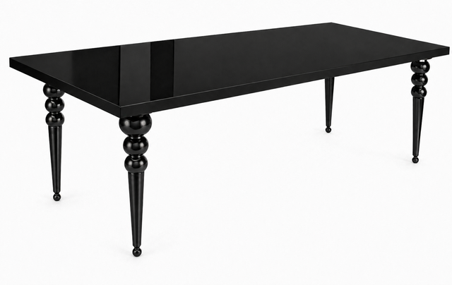 Brooklyn Black Table Top with Black Legs