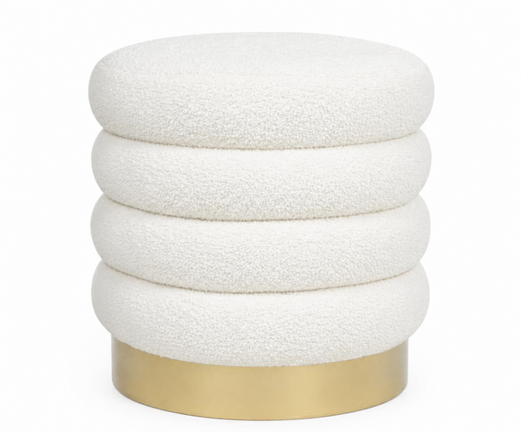 Ottoman - White with Gold base