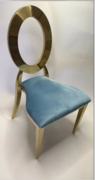 O'Back Chair Gold-Baby Blue