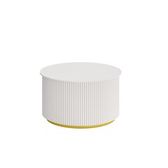 Aaron Coffee Table - White with gold trim button  - New Arrival 