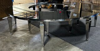 Marion Table with Straight Legs with Dark Mirror Top 