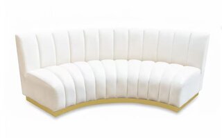 Ruth Curved Sofa - Cream - New Arrival 