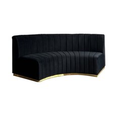 Ruth Curved Sofa - Black - New Arrival 