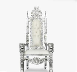 Throne Chair - Silver & White