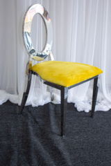 O'Back Chair Silver-Mustard Yellow 