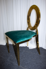 O'Back Chair Gold-Emerald Green