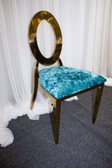O'Back Chair Gold - Turquoise Shinny Velvet