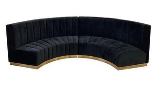 Ruth Curved Sofa - Black (2pc) - New Arrival 