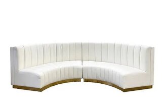 Ruth Curved Sofa - Cream (2pc) - New Arrival 