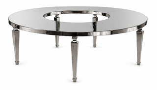Marion Table with Straight Legs with Dark Mirror Top 
