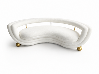 Zipporah Sofa - Off White with Gold Base (Zuh · paw · ruh) - NEW