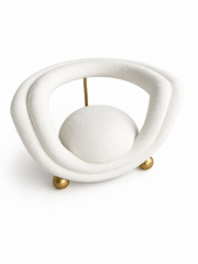 Zipporah Chair - Off White with Gold Base (Zuh · paw · ruh) - NEW