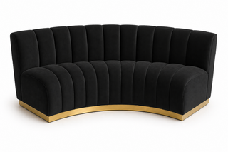Ruth Curved Sofa - Black - New Arrival 