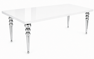 Brooklyn Table (White & Silver Legs) 