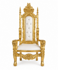 Throne Chair - Gold & White