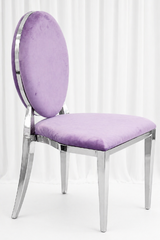 Olivia Chrome Chair w/Purple Velvet Cushion 