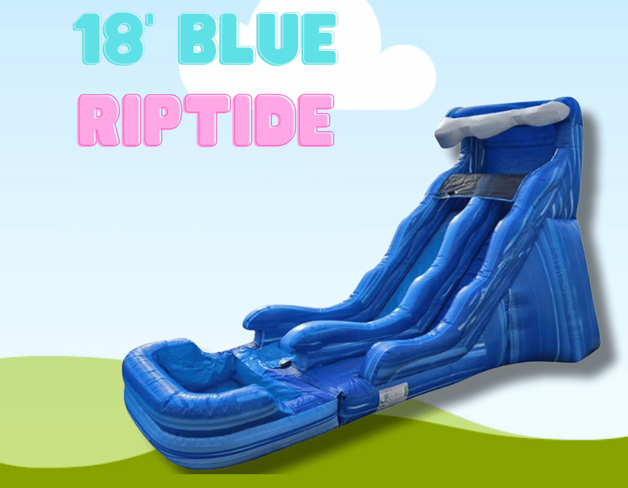 18' Blue Riptide Waterslide | Dino Jump